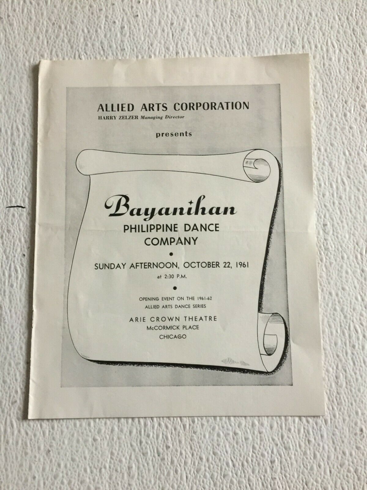 1961 Bayanihan Philippine Dance Company Program