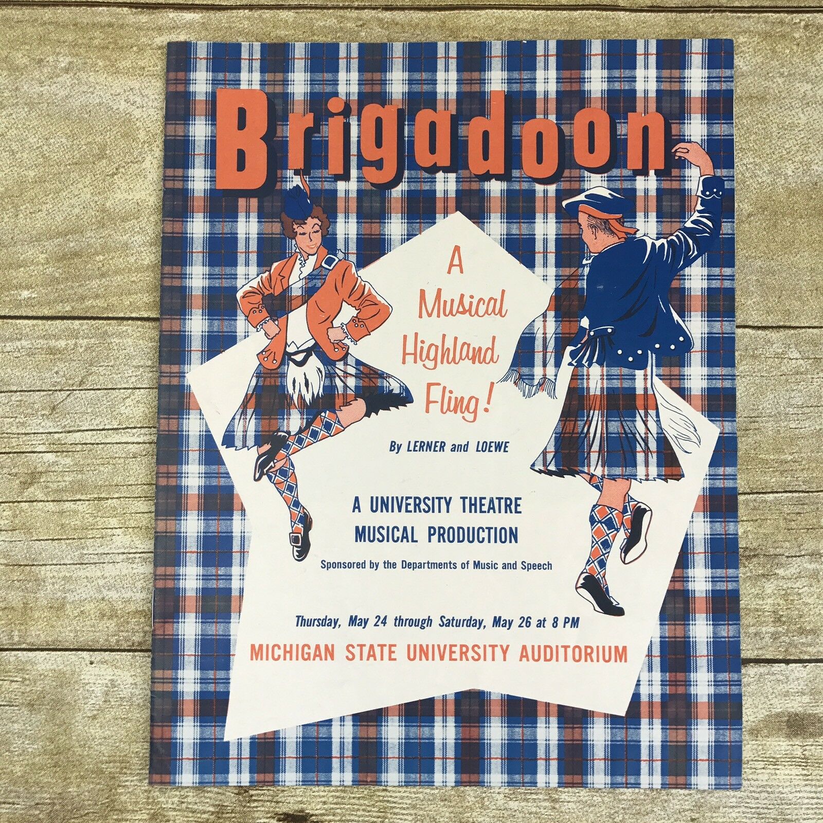 Vintage Theater Program Brigadoon May 1962 Michigan State University Production
